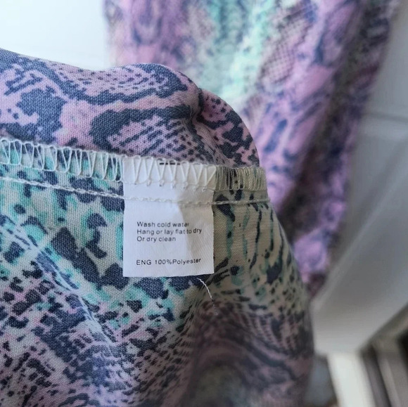 Caroline Hill Spaghetti Strap Bohemian Snakeskin Maxi Dress, Size Large - Picture 8 of 10